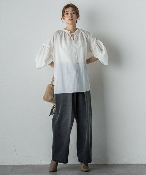 Droite lautreamont / ドロワットロートレアモン シャツ・ブラウス | セミシアーフリルブラウス≪洗濯機で洗える≫ | 詳細2