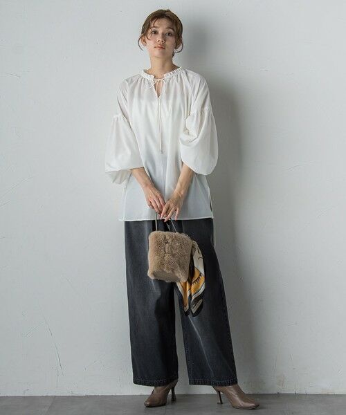 Droite lautreamont / ドロワットロートレアモン シャツ・ブラウス | セミシアーフリルブラウス≪洗濯機で洗える≫ | 詳細3