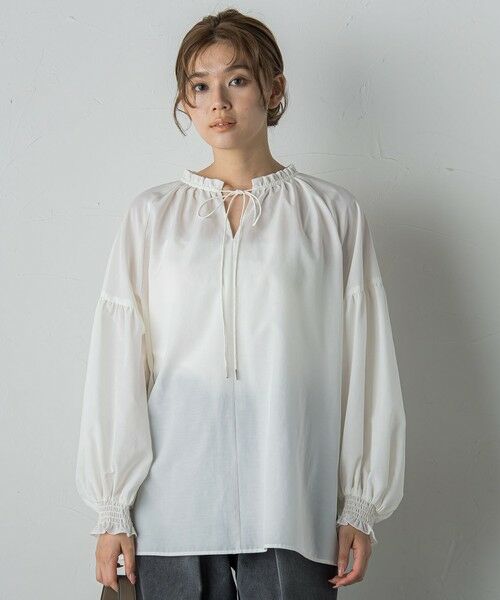Droite lautreamont / ドロワットロートレアモン シャツ・ブラウス | セミシアーフリルブラウス≪洗濯機で洗える≫ | 詳細4
