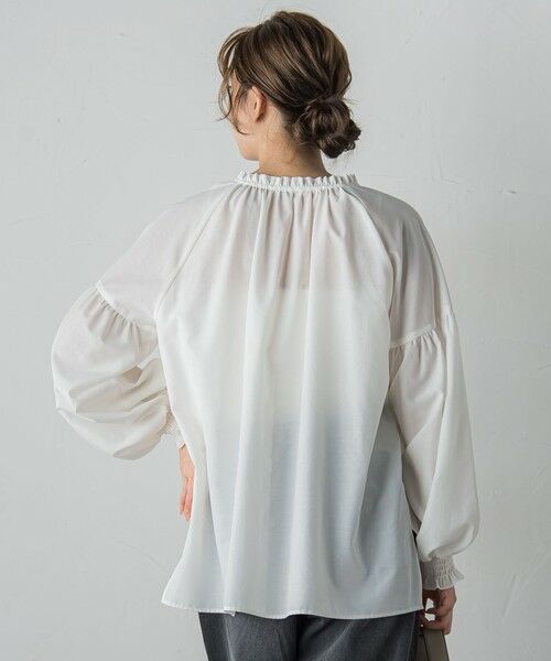 Droite lautreamont / ドロワットロートレアモン シャツ・ブラウス | セミシアーフリルブラウス≪洗濯機で洗える≫ | 詳細6