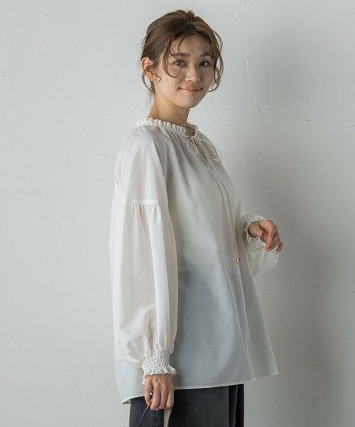 Droite lautreamont / ドロワットロートレアモン シャツ・ブラウス | セミシアーフリルブラウス≪洗濯機で洗える≫ | 詳細7