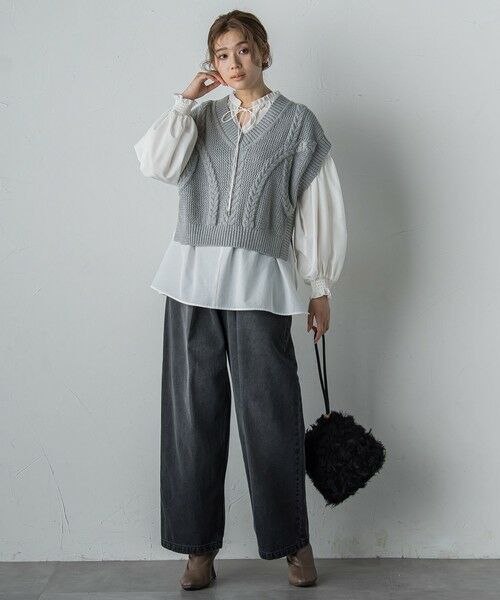 Droite lautreamont / ドロワットロートレアモン シャツ・ブラウス | セミシアーフリルブラウス≪洗濯機で洗える≫ | 詳細8