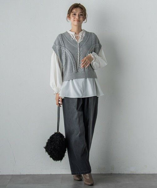 Droite lautreamont / ドロワットロートレアモン シャツ・ブラウス | セミシアーフリルブラウス≪洗濯機で洗える≫ | 詳細9