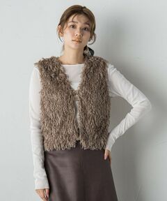 Droite lautreamont / ドロワットロートレアモン ダウンジャケット・ベスト | フェザーニットファンシーベスト≪手洗い可能≫