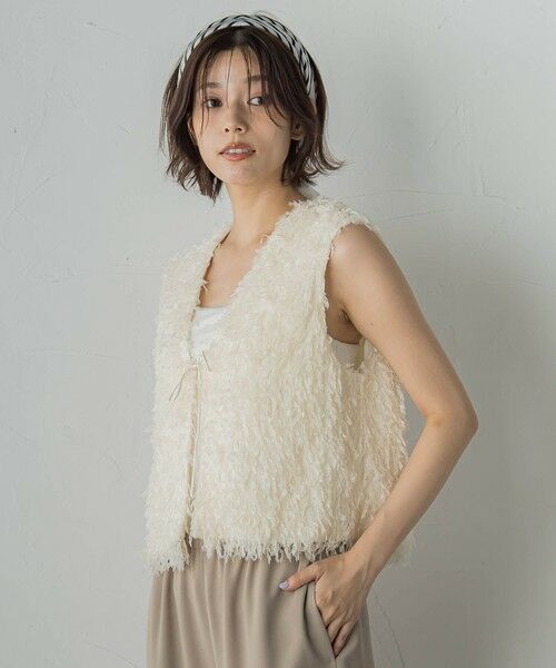 Droite lautreamont / ドロワットロートレアモン ダウンジャケット・ベスト | フェザーニットファンシーベスト≪手洗い可能≫ | 詳細5