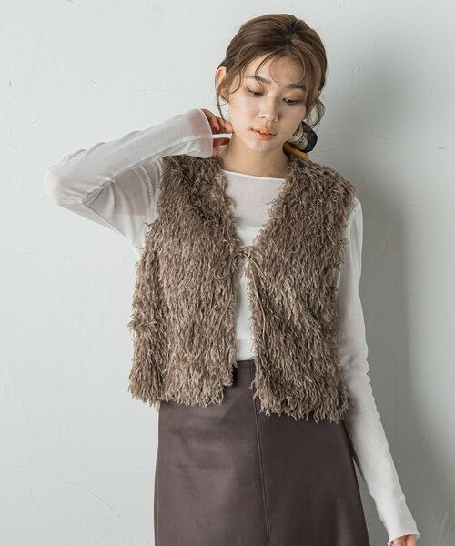 Droite lautreamont / ドロワットロートレアモン ダウンジャケット・ベスト | フェザーニットファンシーベスト≪手洗い可能≫ | 詳細14