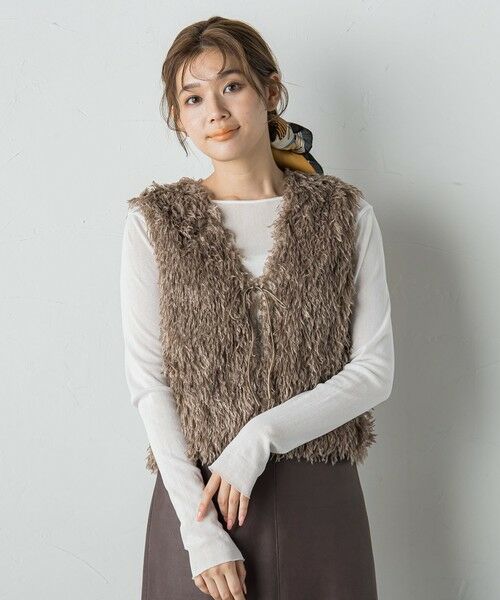 Droite lautreamont / ドロワットロートレアモン ダウンジャケット・ベスト | フェザーニットファンシーベスト≪手洗い可能≫ | 詳細15