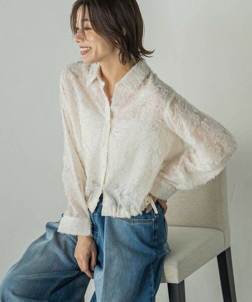 Droite lautreamont / ドロワットロートレアモン シャツ・ブラウス | カットジャガードブラウス≪手洗い可能≫ | 詳細4