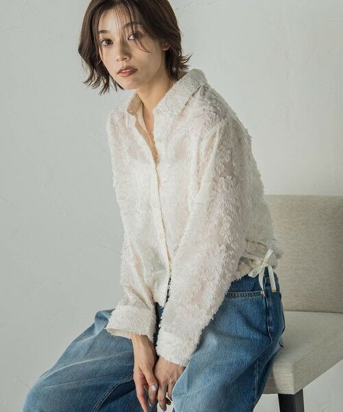 Droite lautreamont / ドロワットロートレアモン シャツ・ブラウス | カットジャガードブラウス≪手洗い可能≫ | 詳細5