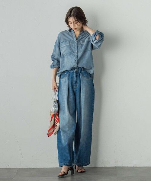 Droite lautreamont / ドロワットロートレアモン シャツ・ブラウス | シアーデニムシャツ≪洗濯機で洗える≫ | 詳細1