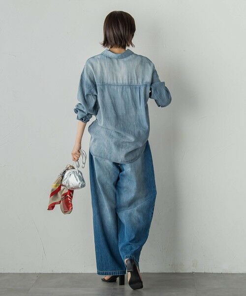 Droite lautreamont / ドロワットロートレアモン シャツ・ブラウス | シアーデニムシャツ≪洗濯機で洗える≫ | 詳細2