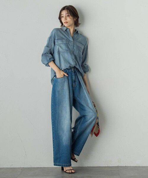 Droite lautreamont / ドロワットロートレアモン シャツ・ブラウス | シアーデニムシャツ≪洗濯機で洗える≫ | 詳細3