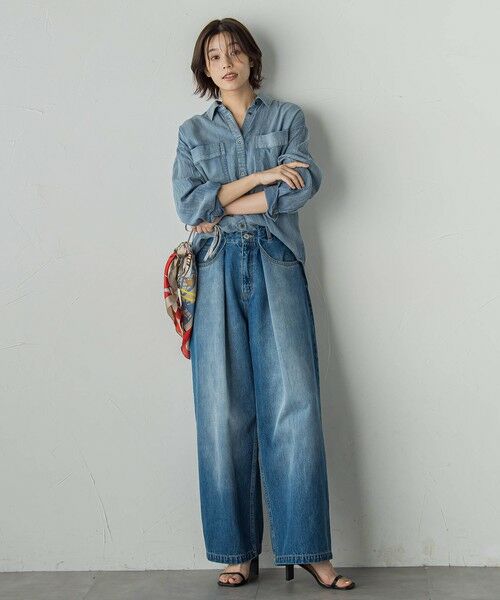 Droite lautreamont / ドロワットロートレアモン シャツ・ブラウス | シアーデニムシャツ≪洗濯機で洗える≫ | 詳細4