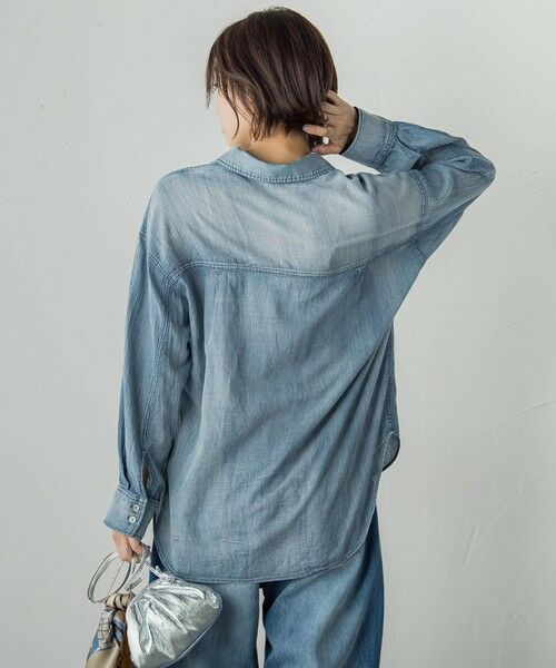 Droite lautreamont / ドロワットロートレアモン シャツ・ブラウス | シアーデニムシャツ≪洗濯機で洗える≫ | 詳細9