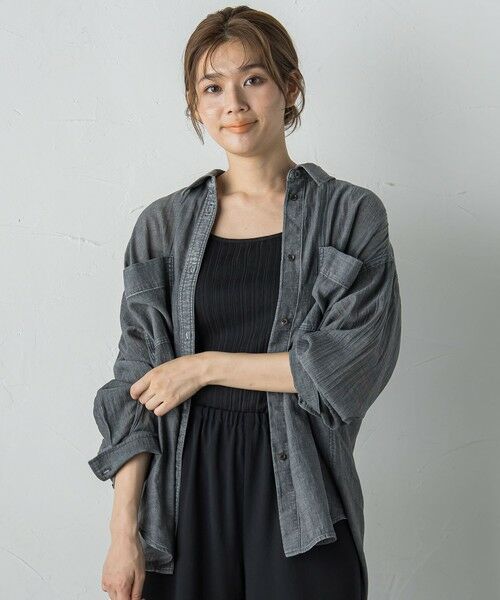 Droite lautreamont / ドロワットロートレアモン シャツ・ブラウス | シアーデニムシャツ≪洗濯機で洗える≫ | 詳細24