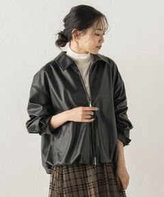 Droite lautreamont / ドロワットロートレアモン テーラードジャケット | レザーライクブルゾン≪洗濯機で洗える≫