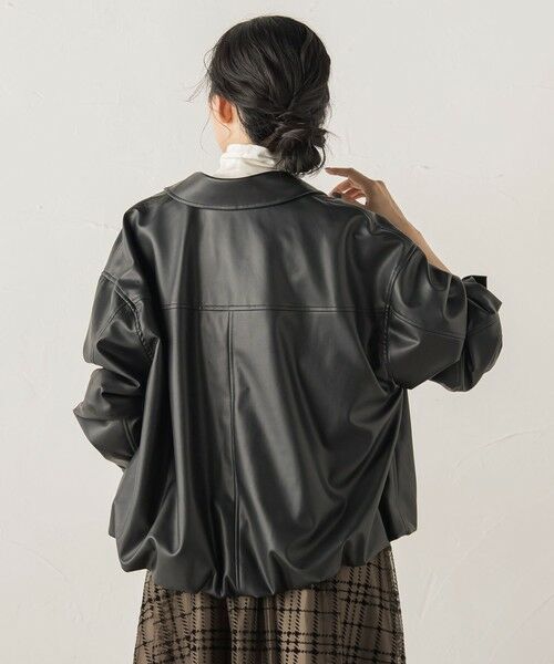 Droite lautreamont / ドロワットロートレアモン テーラードジャケット | レザーライクブルゾン≪洗濯機で洗える≫ | 詳細6
