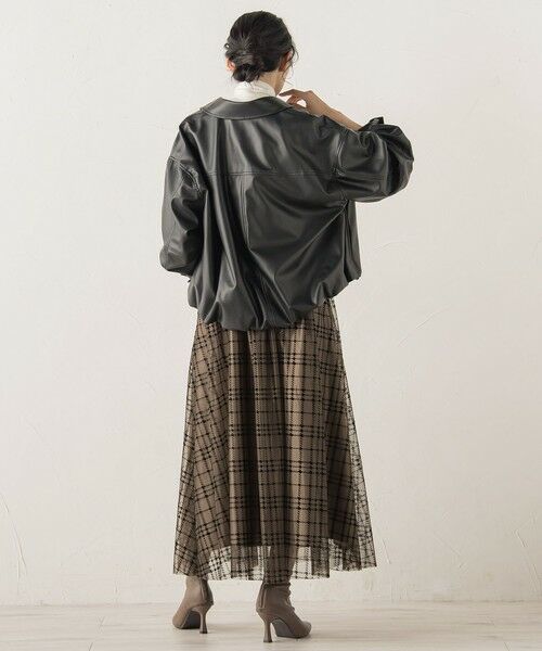 Droite lautreamont / ドロワットロートレアモン テーラードジャケット | レザーライクブルゾン≪洗濯機で洗える≫ | 詳細2