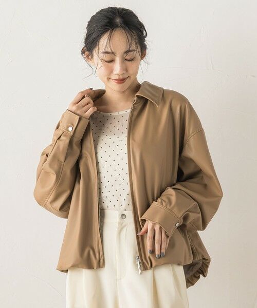 Droite lautreamont / ドロワットロートレアモン テーラードジャケット | レザーライクブルゾン≪洗濯機で洗える≫ | 詳細11