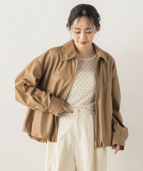 Droite lautreamont / ドロワットロートレアモン テーラードジャケット | レザーライクブルゾン≪洗濯機で洗える≫ | 詳細13