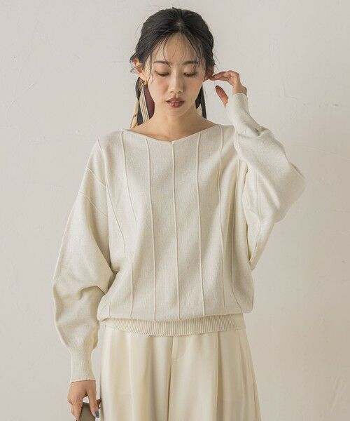 Droite lautreamont / ドロワットロートレアモン ニット・セーター | 【新色追加】ラメドルマンVネックニット≪手洗い可能≫ | 詳細4