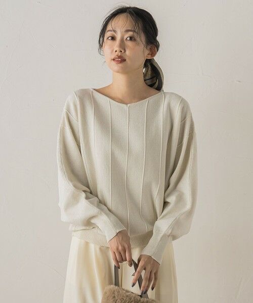 Droite lautreamont / ドロワットロートレアモン ニット・セーター | 【新色追加】ラメドルマンVネックニット≪手洗い可能≫ | 詳細5