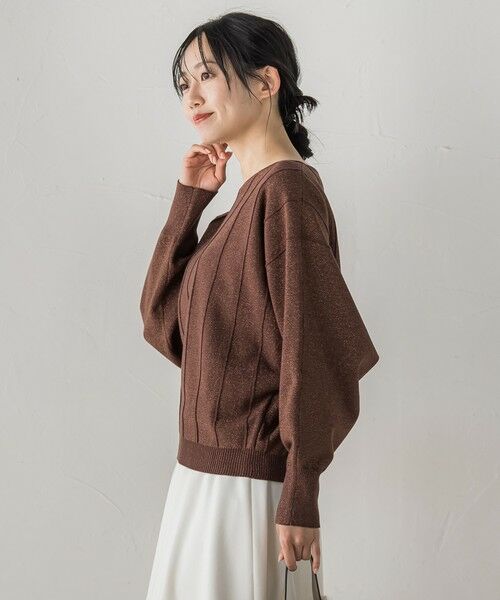 Droite lautreamont / ドロワットロートレアモン ニット・セーター | 【新色追加】ラメドルマンVネックニット≪手洗い可能≫ | 詳細13