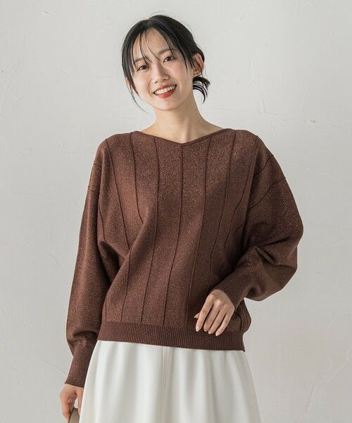 Droite lautreamont / ドロワットロートレアモン ニット・セーター | 【新色追加】ラメドルマンVネックニット≪手洗い可能≫ | 詳細15