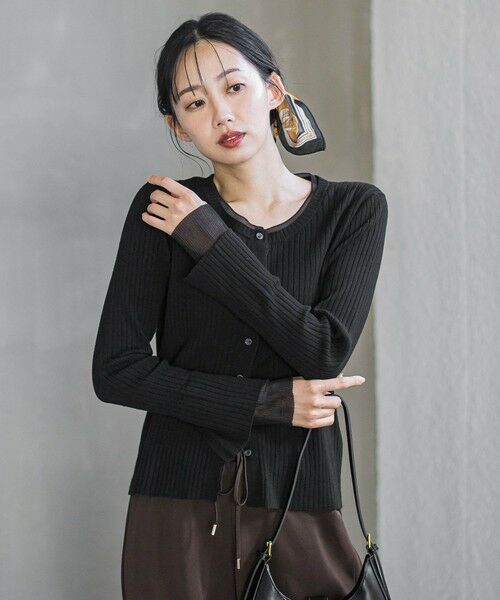 Droite lautreamont / ドロワットロートレアモン ニット・セーター | シアー切替えRIBニット≪手洗い可能≫ | 詳細11