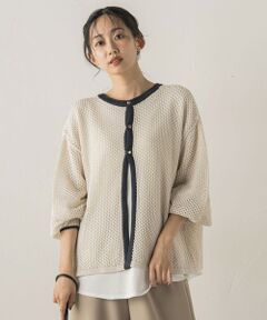 Droite lautreamont / ドロワットロートレアモン ニット・セーター | メッシュ柄レイヤードニット≪手洗い可能≫