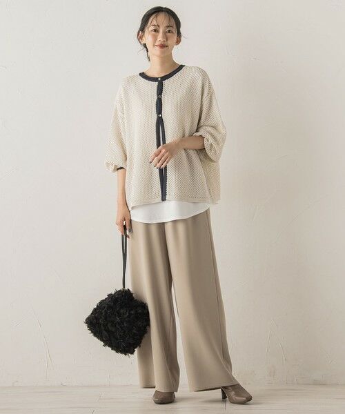 Droite lautreamont / ドロワットロートレアモン ニット・セーター | メッシュ柄レイヤードニット≪手洗い可能≫ | 詳細1