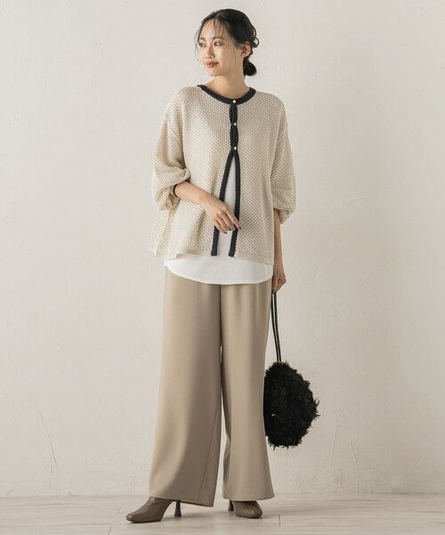 Droite lautreamont / ドロワットロートレアモン ニット・セーター | メッシュ柄レイヤードニット≪手洗い可能≫ | 詳細3