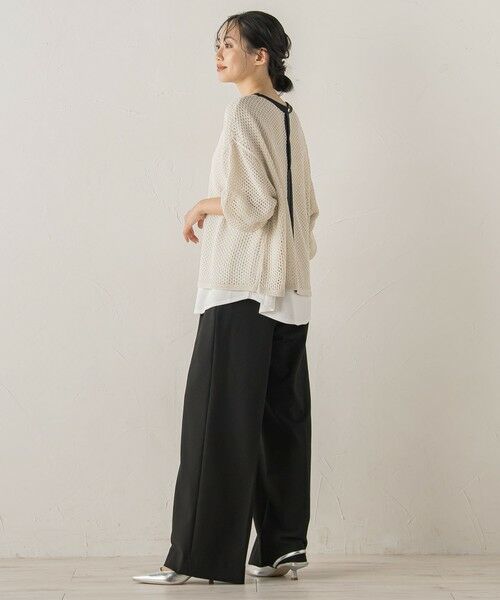Droite lautreamont / ドロワットロートレアモン ニット・セーター | メッシュ柄レイヤードニット≪手洗い可能≫ | 詳細10