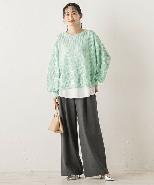 Droite lautreamont / ドロワットロートレアモン ニット・セーター | メッシュ柄レイヤードニット≪手洗い可能≫ | 詳細12