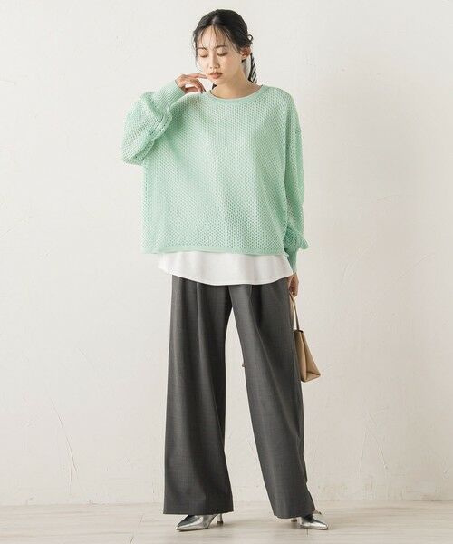 Droite lautreamont / ドロワットロートレアモン ニット・セーター | メッシュ柄レイヤードニット≪手洗い可能≫ | 詳細13