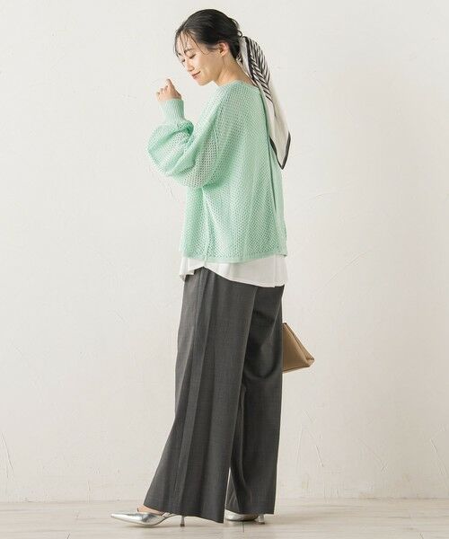 Droite lautreamont / ドロワットロートレアモン ニット・セーター | メッシュ柄レイヤードニット≪手洗い可能≫ | 詳細14