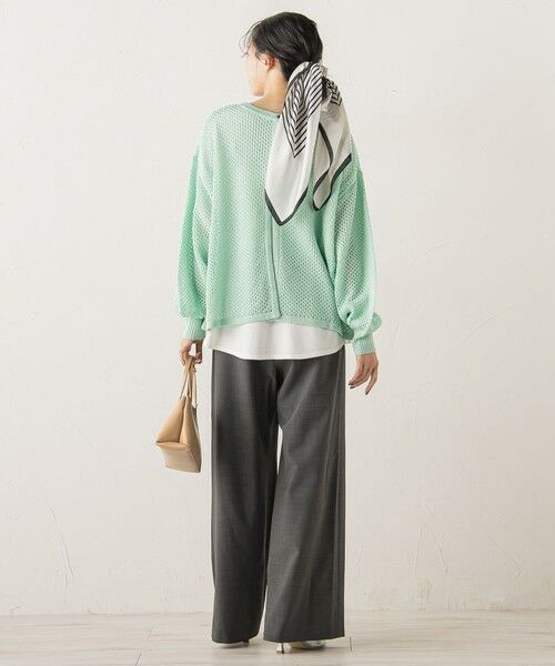 Droite lautreamont / ドロワットロートレアモン ニット・セーター | メッシュ柄レイヤードニット≪手洗い可能≫ | 詳細15