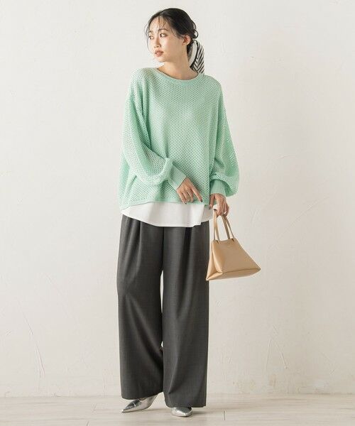 Droite lautreamont / ドロワットロートレアモン ニット・セーター | メッシュ柄レイヤードニット≪手洗い可能≫ | 詳細16