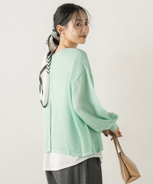 Droite lautreamont / ドロワットロートレアモン ニット・セーター | メッシュ柄レイヤードニット≪手洗い可能≫ | 詳細19