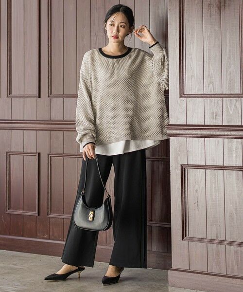 Droite lautreamont / ドロワットロートレアモン ニット・セーター | メッシュ柄レイヤードニット≪手洗い可能≫ | 詳細26