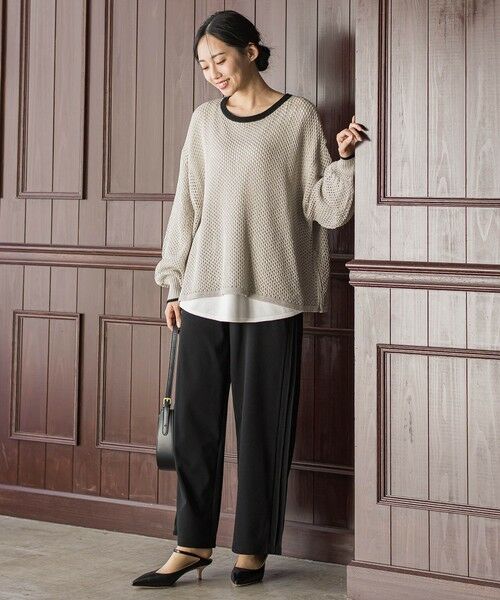 Droite lautreamont / ドロワットロートレアモン ニット・セーター | メッシュ柄レイヤードニット≪手洗い可能≫ | 詳細29