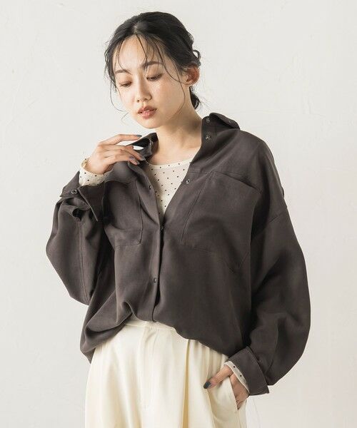 Droite lautreamont / ドロワットロートレアモン シャツ・ブラウス | フェイクスエードシャツ≪洗濯機で洗える≫ | 詳細24