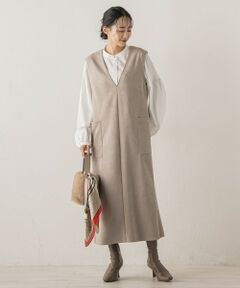 Droite lautreamont / ドロワットロートレアモン ロング・マキシ丈ワンピース | マシュマロスウェードワンピース≪手洗い可能≫