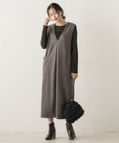 Droite lautreamont / ドロワットロートレアモン ロング・マキシ丈ワンピース | マシュマロスウェードワンピース≪手洗い可能≫