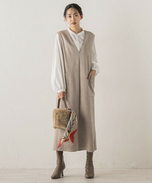 Droite lautreamont / ドロワットロートレアモン ロング・マキシ丈ワンピース | マシュマロスウェードワンピース≪手洗い可能≫ | 詳細3