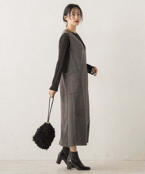 Droite lautreamont / ドロワットロートレアモン ロング・マキシ丈ワンピース | マシュマロスウェードワンピース≪手洗い可能≫ | 詳細12