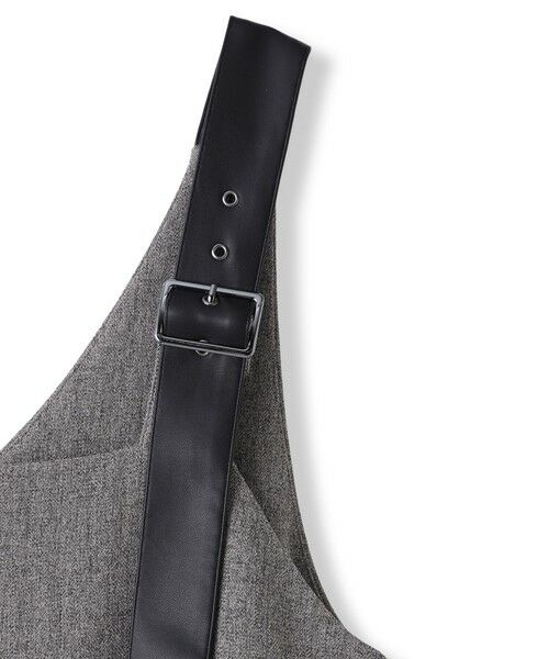 Droite lautreamont / ドロワットロートレアモン ロング・マキシ丈ワンピース | ミックスツイード×レザーライクジャンスカ≪洗濯機で洗える≫ | 詳細11