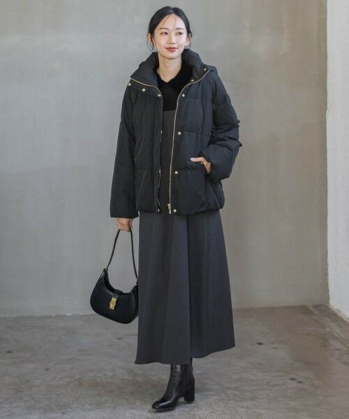 Droite lautreamont / ドロワットロートレアモン ロング・マキシ丈ワンピース | ミックスツイード×レザーライクジャンスカ≪洗濯機で洗える≫ | 詳細18