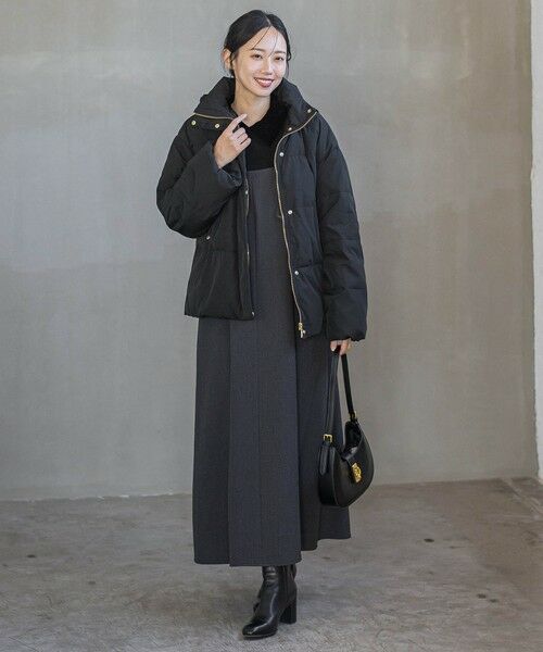 Droite lautreamont / ドロワットロートレアモン ロング・マキシ丈ワンピース | ミックスツイード×レザーライクジャンスカ≪洗濯機で洗える≫ | 詳細19