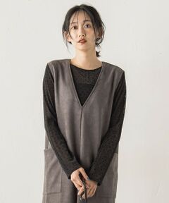 Droite lautreamont / ドロワットロートレアモン カットソー | ラメフロッキードットプルオーバー≪手洗い可能≫